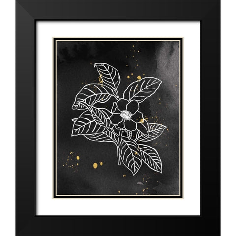 Indigo Blooms I Black Black Modern Wood Framed Art Print with Double Matting by Wild Apple Portfolio
