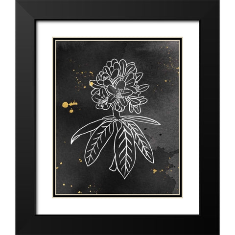 Indigo Blooms II Black Black Modern Wood Framed Art Print with Double Matting by Wild Apple Portfolio