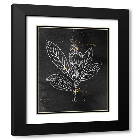 Indigo Blooms IV Black Black Modern Wood Framed Art Print with Double Matting by Wild Apple Portfolio