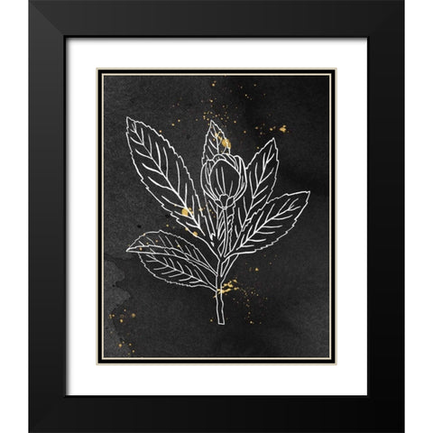 Indigo Blooms IV Black Black Modern Wood Framed Art Print with Double Matting by Wild Apple Portfolio