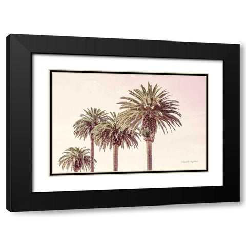 Pastel Palms Black Modern Wood Framed Art Print with Double Matting by Urquhart, Elizabeth