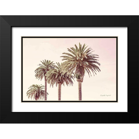 Pastel Palms Black Modern Wood Framed Art Print with Double Matting by Urquhart, Elizabeth