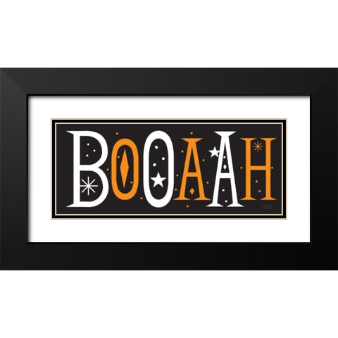 Festive Fright Booaah Black Modern Wood Framed Art Print with Double Matting by Mullan, Michael