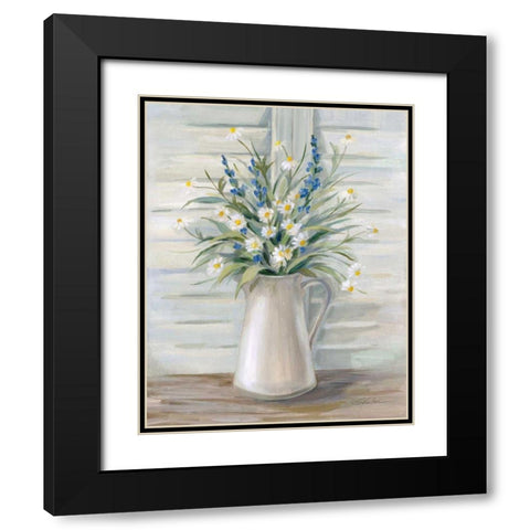 Cottage Windowsill Black Modern Wood Framed Art Print with Double Matting by Vassileva, Silvia