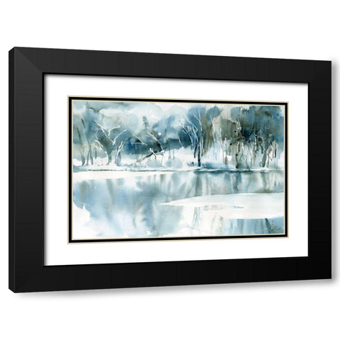 Blue Reflections Black Modern Wood Framed Art Print with Double Matting by Pete, Katrina