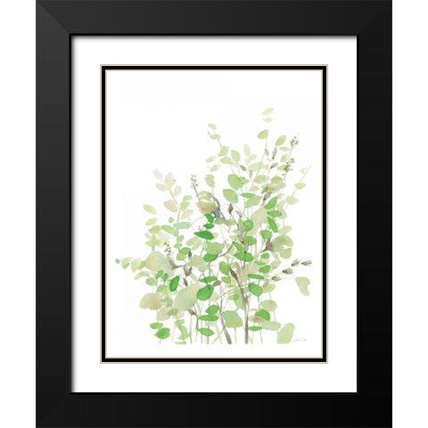 Spring Greens Black Modern Wood Framed Art Print with Double Matting by Pete, Katrina