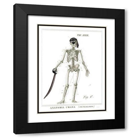 Dandy Bones Pirate Black Modern Wood Framed Art Print with Double Matting by Schlabach, Sue