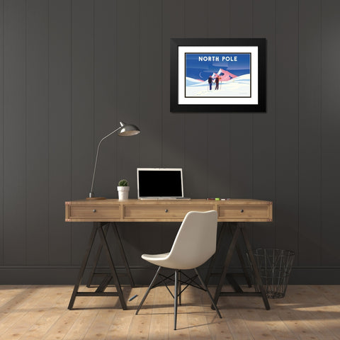 North Pole Black Modern Wood Framed Art Print with Double Matting by Escalante, Omar