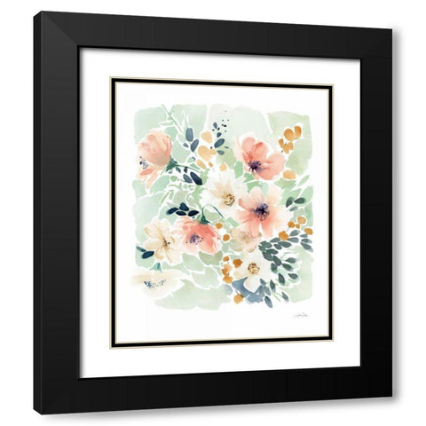 Spring Florals Black Modern Wood Framed Art Print with Double Matting by Pete, Katrina
