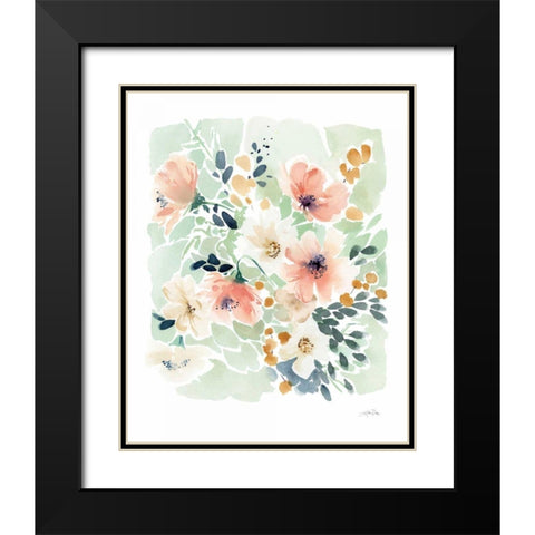 Spring Florals Black Modern Wood Framed Art Print with Double Matting by Pete, Katrina