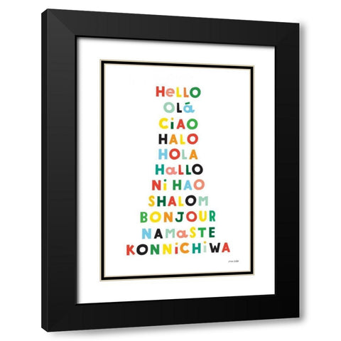 Language of Hellos Black Modern Wood Framed Art Print with Double Matting by Kelle, Ann