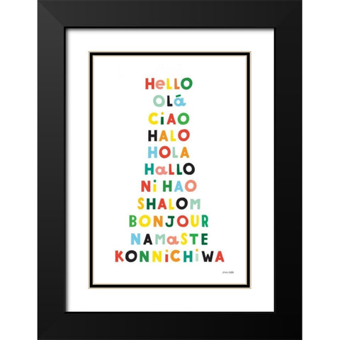 Language of Hellos Black Modern Wood Framed Art Print with Double Matting by Kelle, Ann