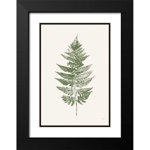 Fern Print I White Crop Black Modern Wood Framed Art Print with Double Matting by Hershey, Moira