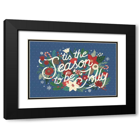 Christmas Wishes II Dark Black Modern Wood Framed Art Print with Double Matting by Marshall, Laura