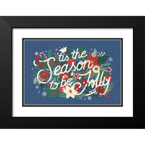 Christmas Wishes II Dark Black Modern Wood Framed Art Print with Double Matting by Marshall, Laura