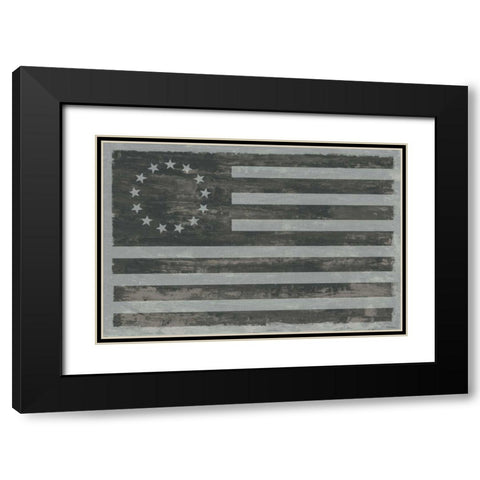 Slate American Flag Black Modern Wood Framed Art Print with Double Matting by Schlabach, Sue
