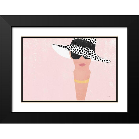 Fashion Forward Blush Black Modern Wood Framed Art Print with Double Matting by Hershey, Moira