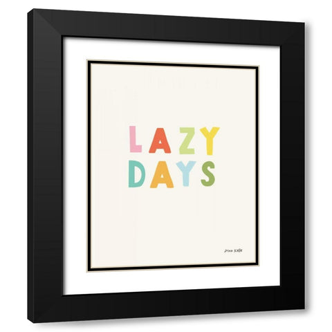 lazy days Black Modern Wood Framed Art Print with Double Matting by Kelle, Ann