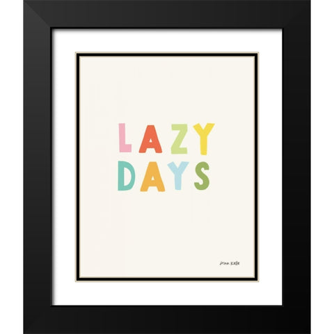 lazy days Black Modern Wood Framed Art Print with Double Matting by Kelle, Ann