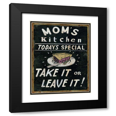Moms Kitchen Black Modern Wood Framed Art Print with Double Matting by Pela Studio