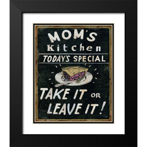 Moms Kitchen Black Modern Wood Framed Art Print with Double Matting by Pela Studio
