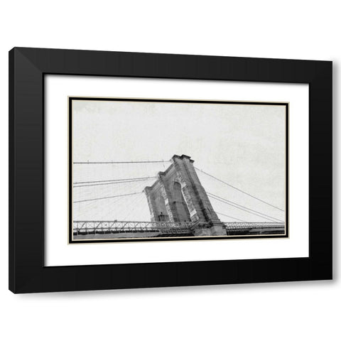 Brooklyn Bridge From Below Black Modern Wood Framed Art Print with Double Matting by Wild Apple Portfolio