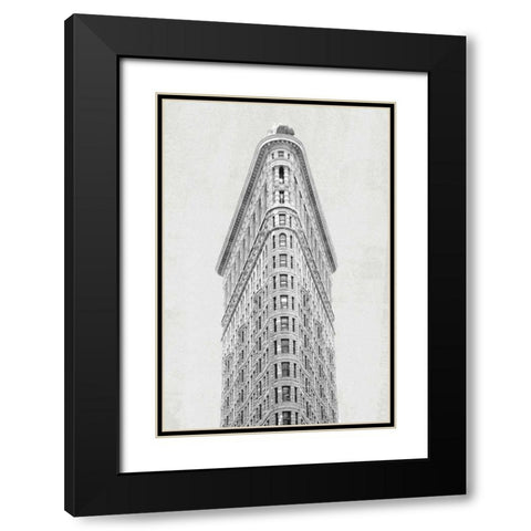 Flatiron Building NYC Black Modern Wood Framed Art Print with Double Matting by Wild Apple Portfolio