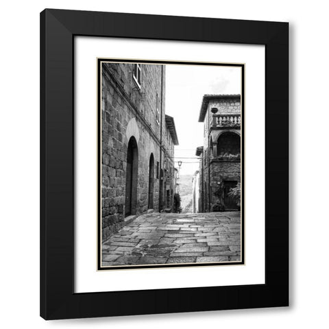 Village Square Black Modern Wood Framed Art Print with Double Matting by Aledanda