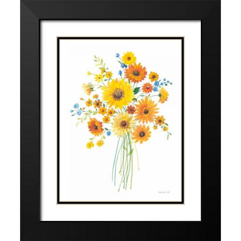 Sunshine Bouquet I Black Modern Wood Framed Art Print with Double Matting by Nai, Danhui