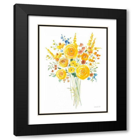 Sunshine Bouquet II Black Modern Wood Framed Art Print with Double Matting by Nai, Danhui