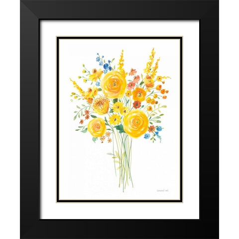 Sunshine Bouquet II Black Modern Wood Framed Art Print with Double Matting by Nai, Danhui