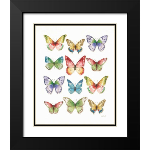 Colorful Breeze Butterflies Black Modern Wood Framed Art Print with Double Matting by Audit, Lisa