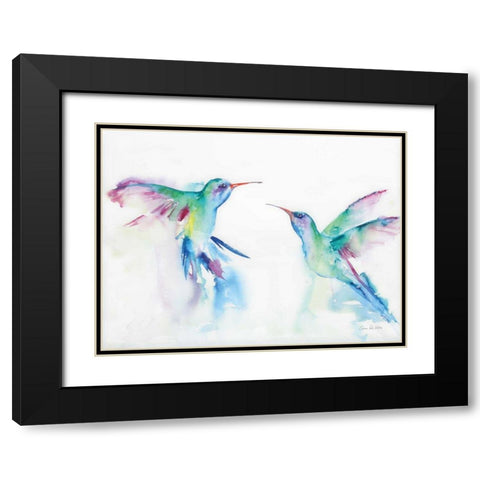 Hummingbirds I Black Modern Wood Framed Art Print with Double Matting by Valle, Aimee Del