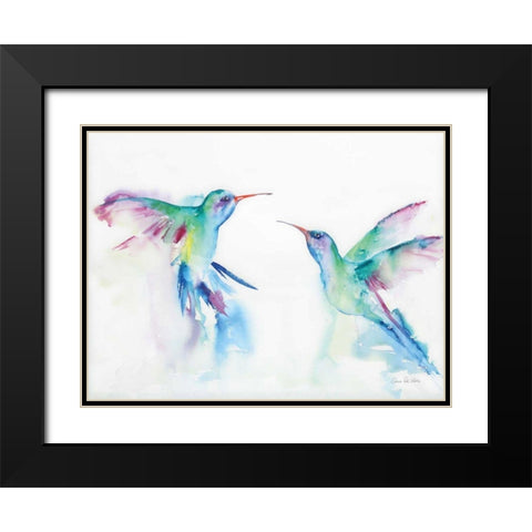 Hummingbirds I Black Modern Wood Framed Art Print with Double Matting by Valle, Aimee Del
