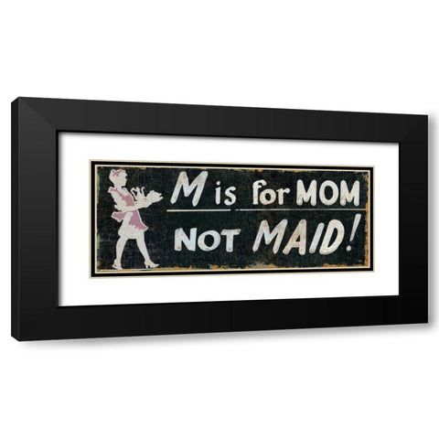 M is for Mom Black Modern Wood Framed Art Print with Double Matting by Pela Studio