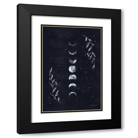 Lunar II Black Modern Wood Framed Art Print with Double Matting by Thorns, Becky