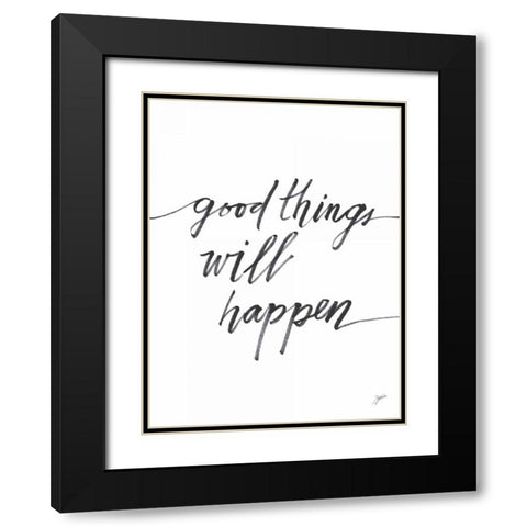 Good Things Black Modern Wood Framed Art Print with Double Matting by Panganiban, Karyn