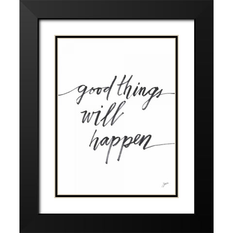 Good Things Black Modern Wood Framed Art Print with Double Matting by Panganiban, Karyn