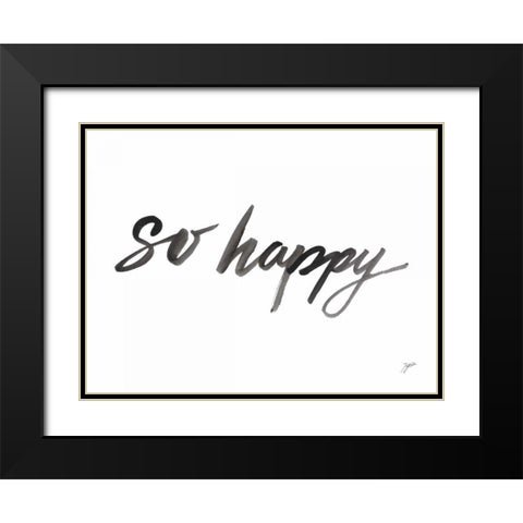 So Happy Black Modern Wood Framed Art Print with Double Matting by Panganiban, Karyn