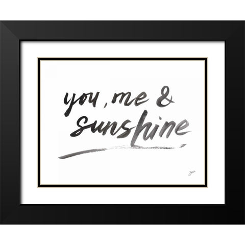 You Me Sunshine Black Modern Wood Framed Art Print with Double Matting by Panganiban, Karyn