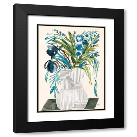 Blossoms Black Modern Wood Framed Art Print with Double Matting by Panganiban, Karyn