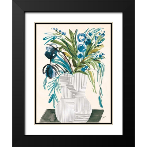 Blossoms Black Modern Wood Framed Art Print with Double Matting by Panganiban, Karyn