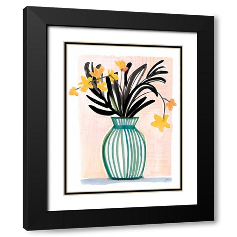 Tropical Orchids Black Modern Wood Framed Art Print with Double Matting by Panganiban, Karyn