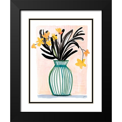 Tropical Orchids Black Modern Wood Framed Art Print with Double Matting by Panganiban, Karyn