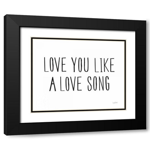 Valentines III Love Black Modern Wood Framed Art Print with Double Matting by York, Leah