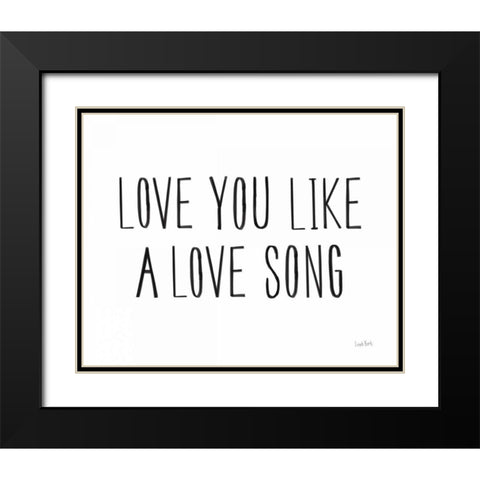 Valentines III Love Black Modern Wood Framed Art Print with Double Matting by York, Leah