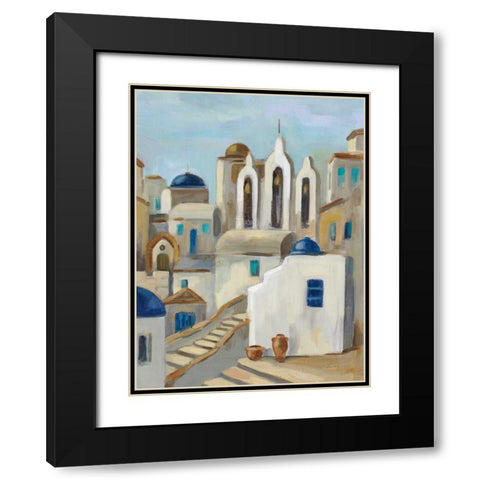 Santorini View III Black Modern Wood Framed Art Print with Double Matting by Vassileva, Silvia