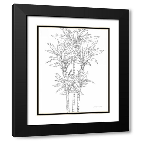Sketched Tree II Black Modern Wood Framed Art Print with Double Matting by Miller, Sara Zieve
