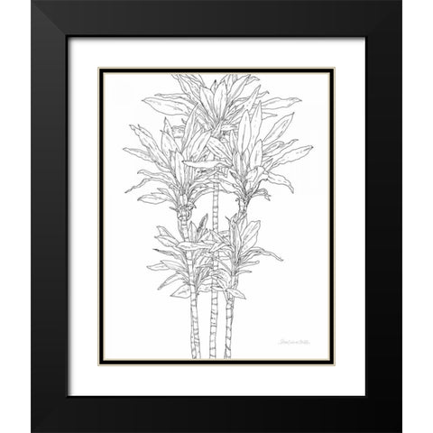 Sketched Tree II Black Modern Wood Framed Art Print with Double Matting by Miller, Sara Zieve