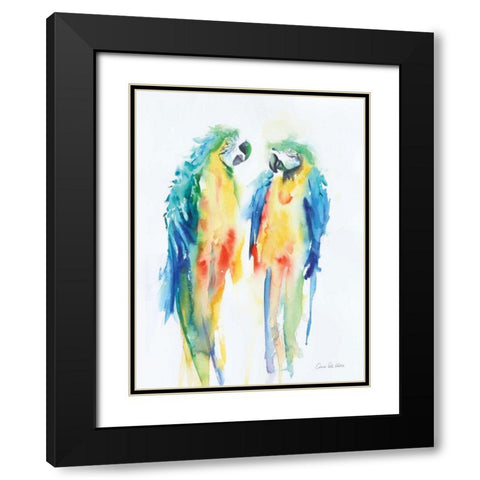 Colorful Parrots I Black Modern Wood Framed Art Print with Double Matting by Valle, Aimee Del